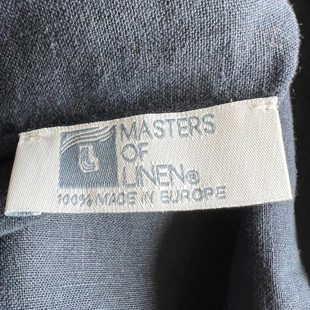 DOR Raw Small Luxury Linen Navy Blue Wide Leg Maggiore Lake Resort Jumpsuit - Picture 13 of 13